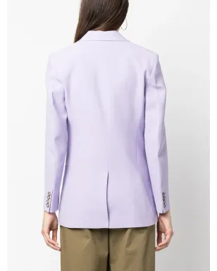 Victoria Beckham notched-lapels single-breasted blazer - Purple - サムネイル4