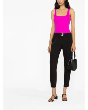 Versace Jeans Couture ベルト付きクロップドパンツ - ブラック - サムネイル2