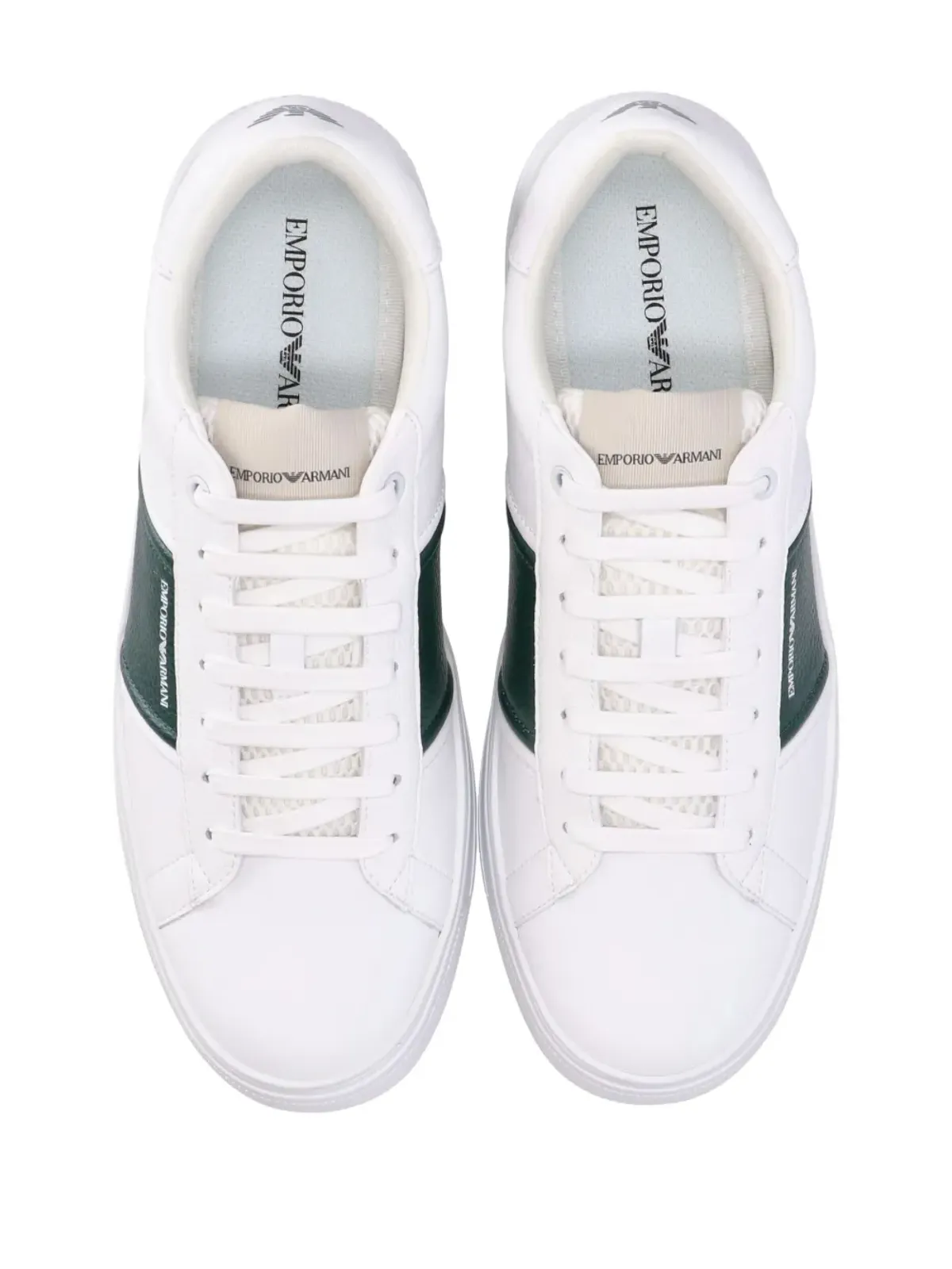 Emporio Armani ロゴプリント ロー・トップ レザー スニーカー - 画像4
