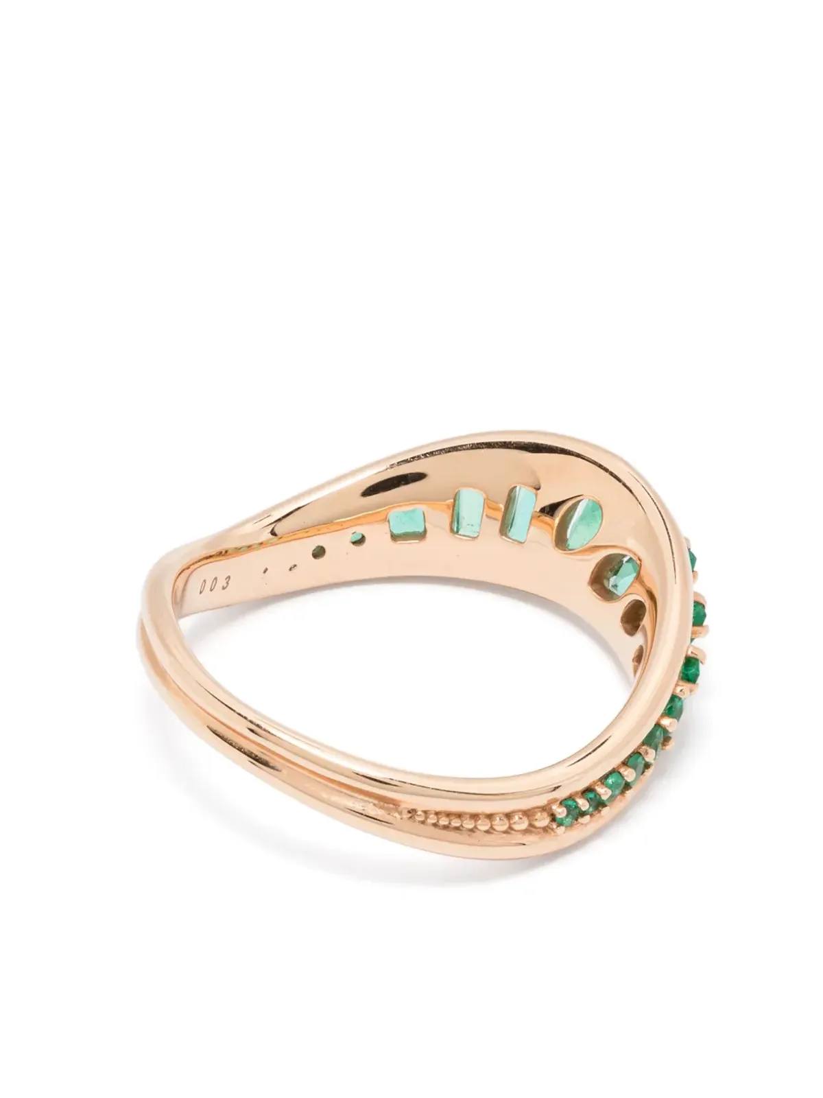 Fernando Jorge 18K ローズゴールド ストリームウェーブ エメラルド リング - ピンク - 画像3