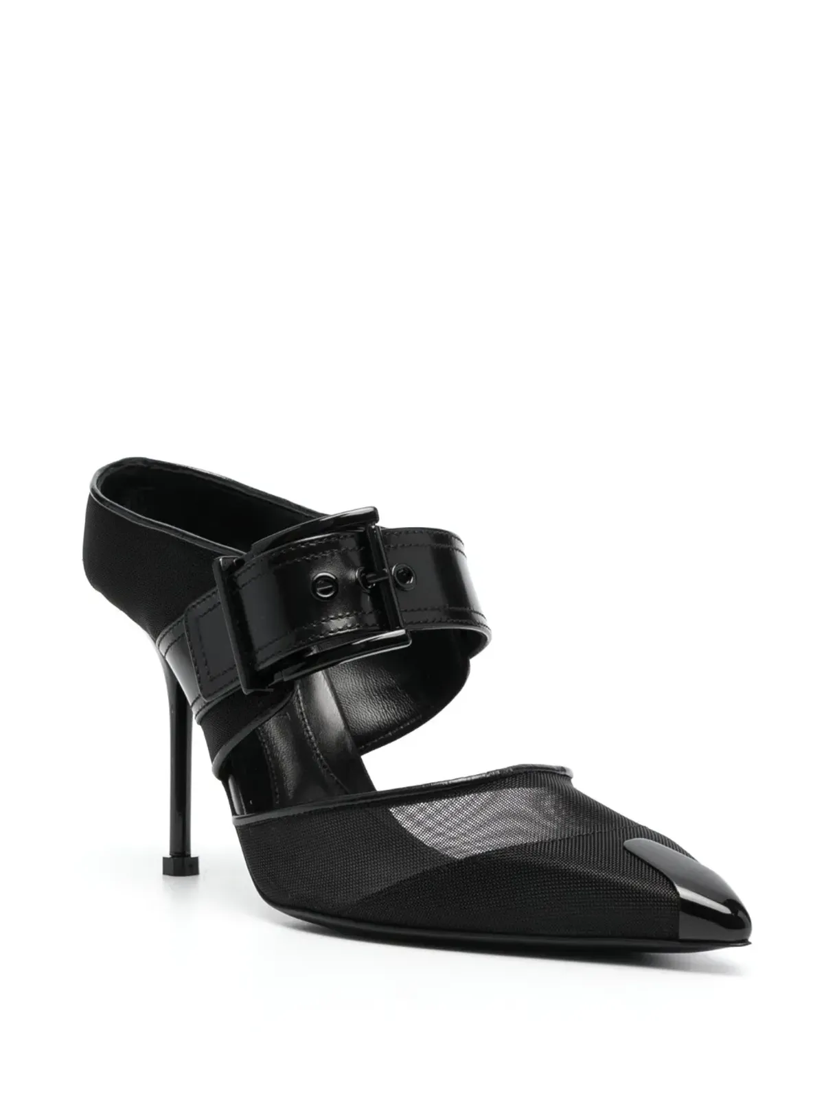 Alexander McQueen パンクメッシュ ポインテッドトゥ ミュール - ブラック - 画像2