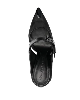 Alexander McQueen パンクメッシュ ポインテッドトゥ ミュール - ブラック - サムネイル4