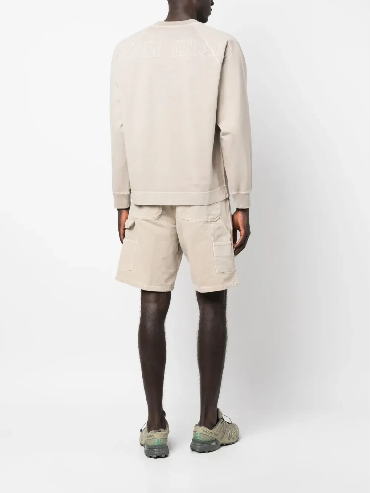 Stone Island ロゴ刺繍コットン スウェットシャツ - 画像2