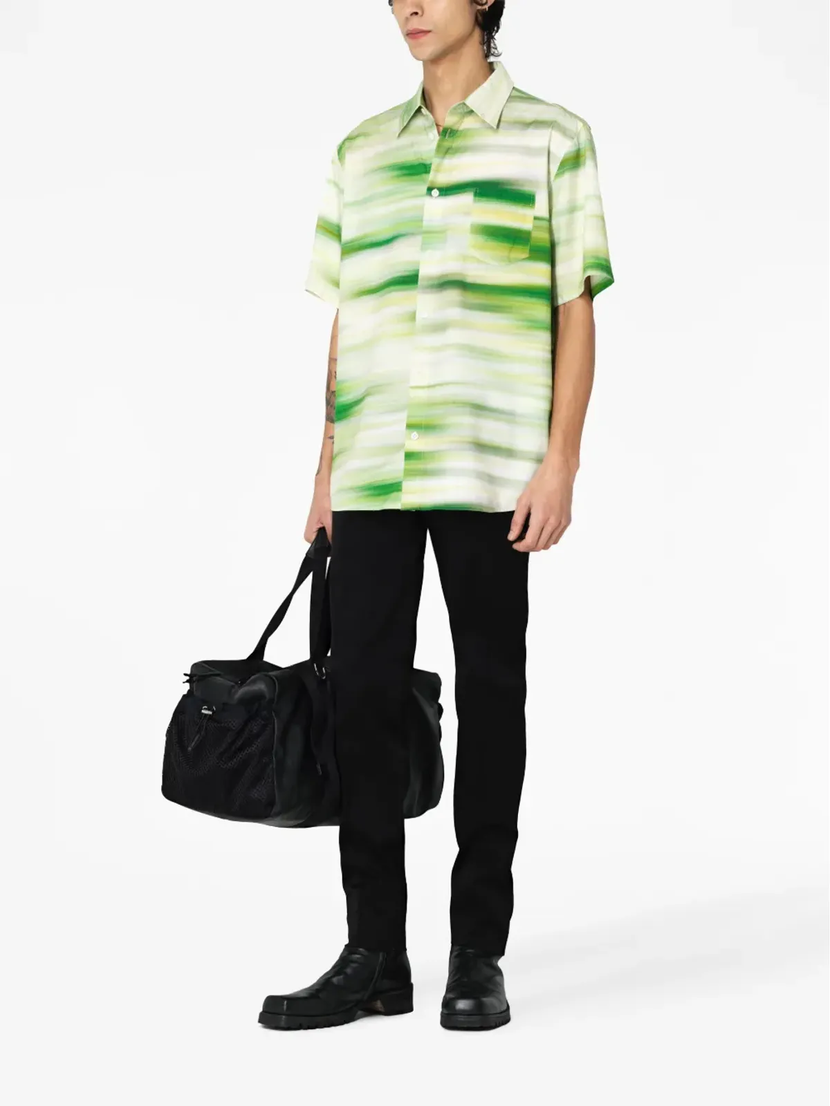 John Elliott 抽象柄の半袖シャツ - グリーン - 画像3