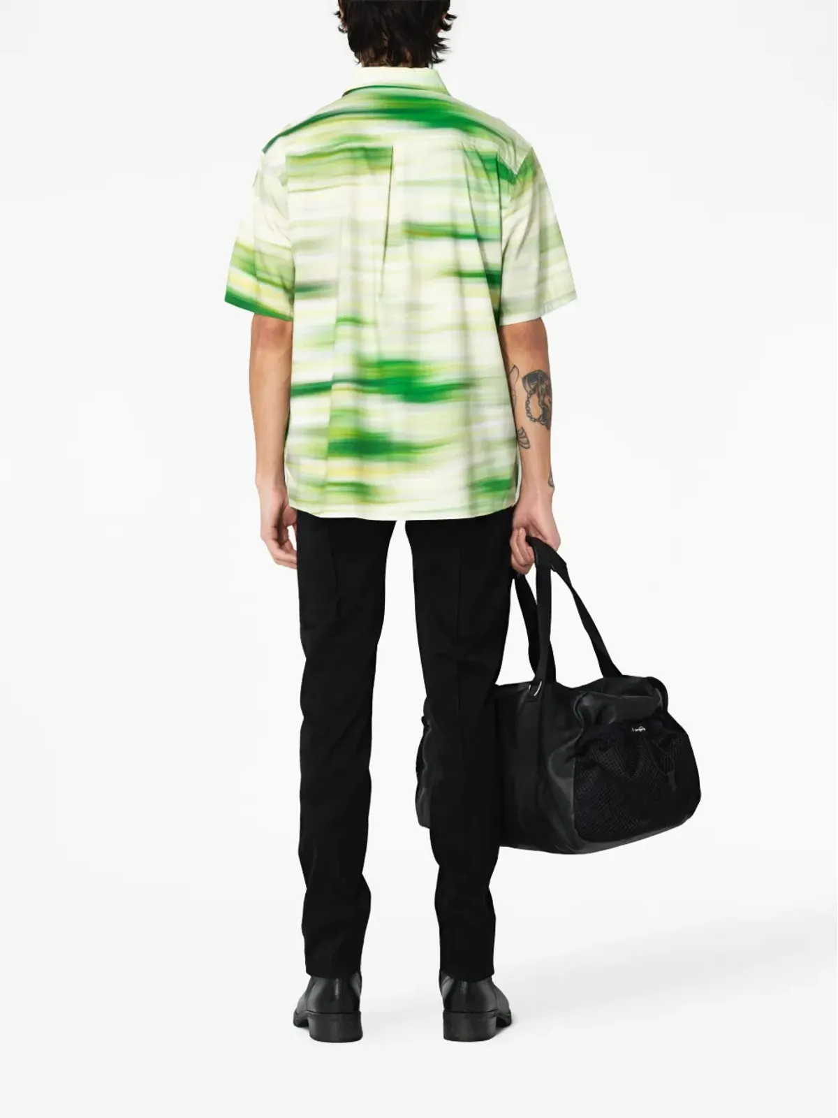 John Elliott 抽象柄の半袖シャツ - グリーン - 画像4