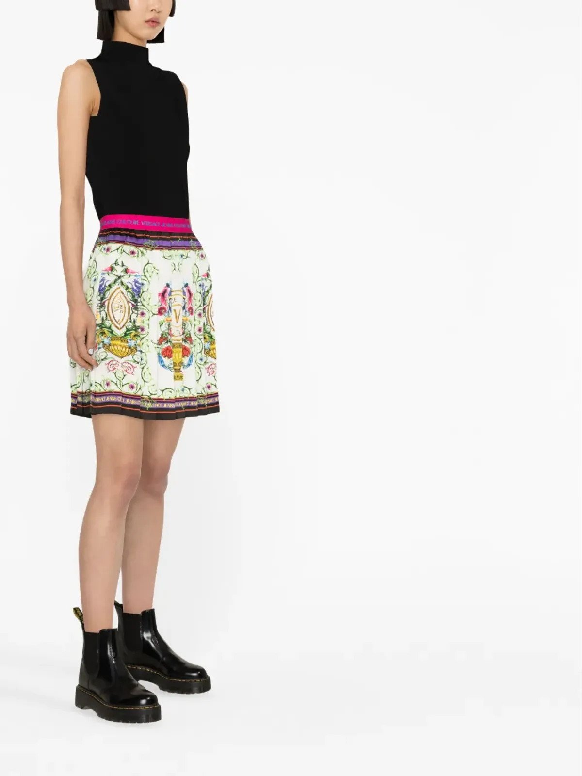 Versace Jeans Couture V-Emblem Garden ミニスカート - 画像3