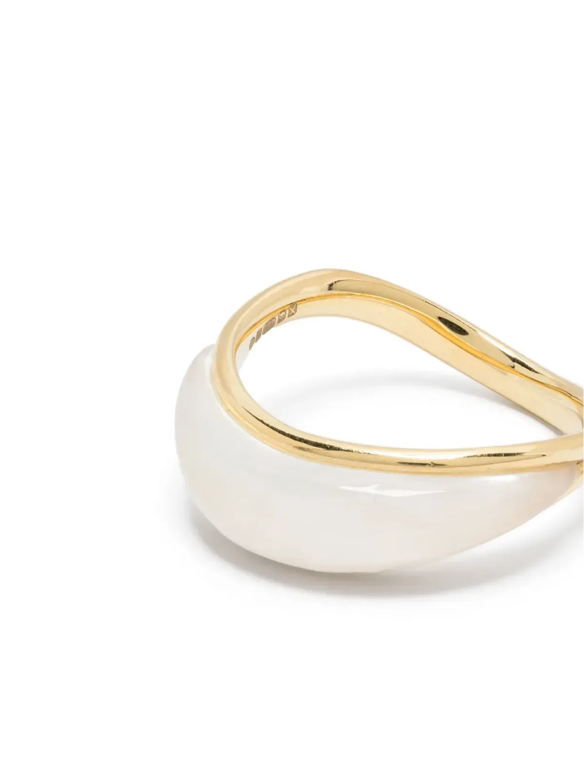 Fernando Jorge 18K イエローゴールド ストリームウェーブ マザーオブパール リング - 画像4