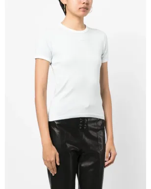 Courrèges embroidered-logo cotton T-Shirt - Blue - サムネイル3