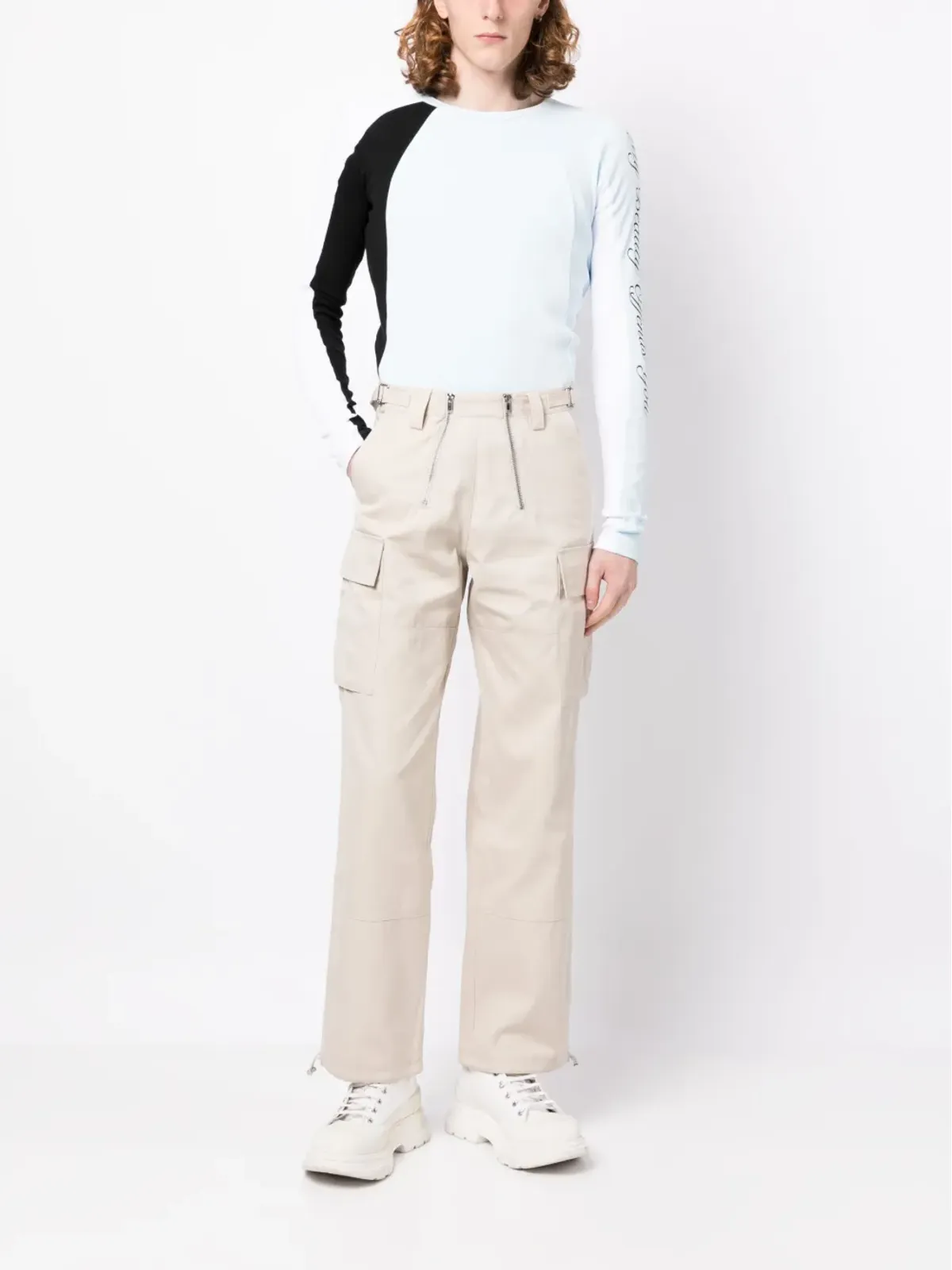 GmbH ロゴパッチ チノパンツ - 画像2