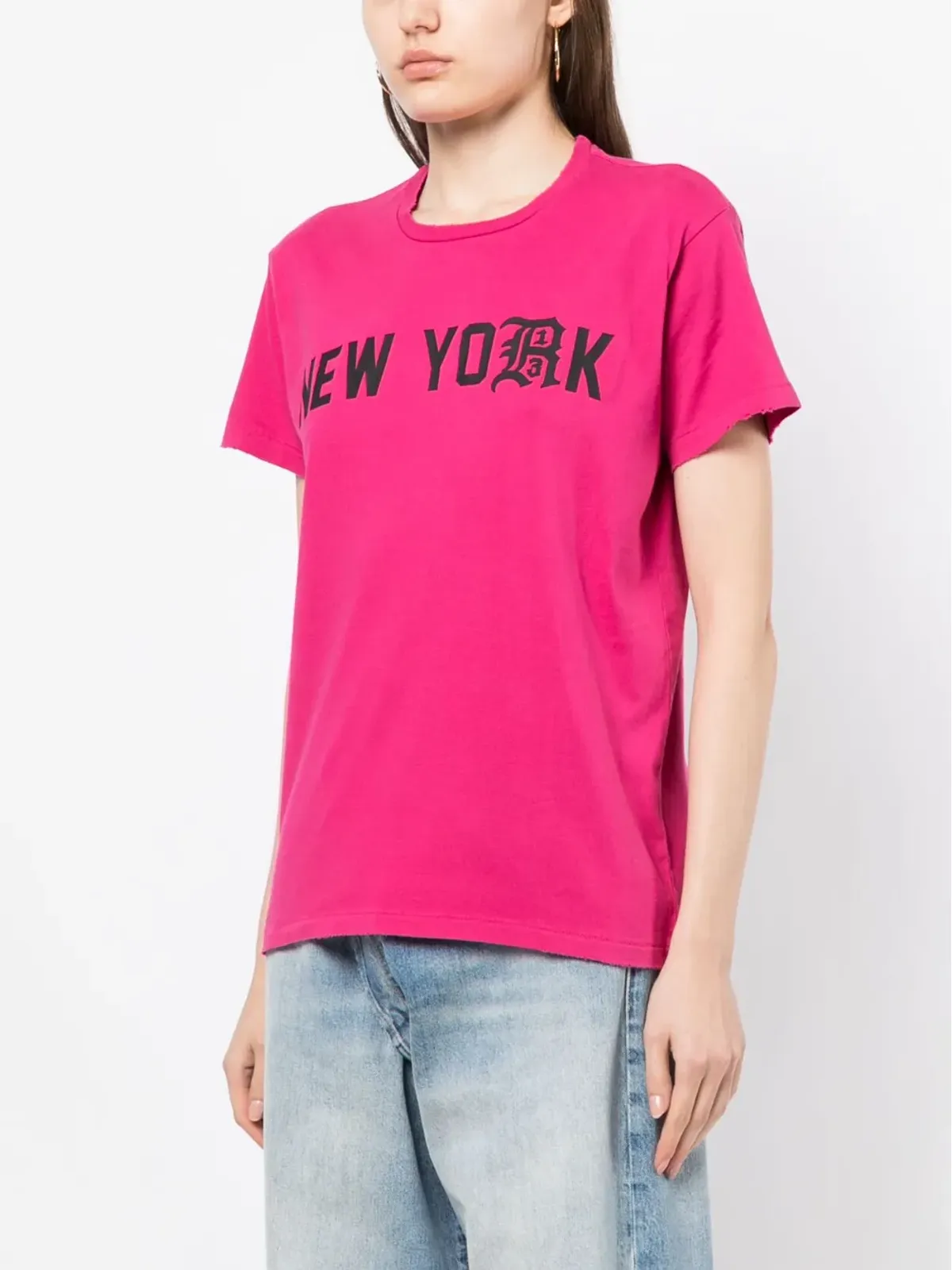 R13 テキストプリント コットン Tシャツ - ピンク - 画像3