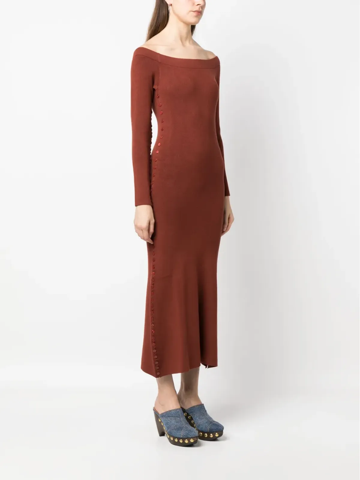 Altuzarra 長袖ニットミディドレス - オレンジ - 画像3