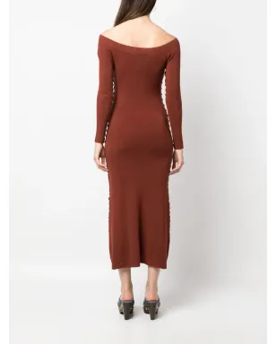 Altuzarra 長袖ニットミディドレス - オレンジ - サムネイル4
