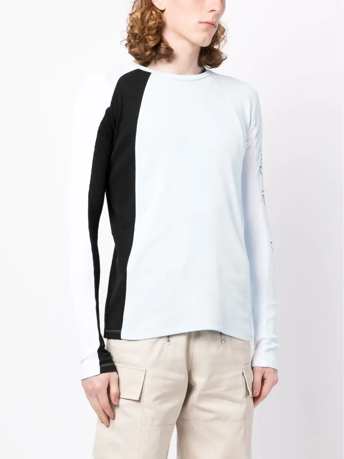 GmbH ロゴプリント長袖Tシャツ - ブルー - 画像3