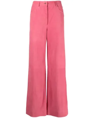 Alberta Ferretti ワイドレッグスエードパンツ - Pink - サムネイル1