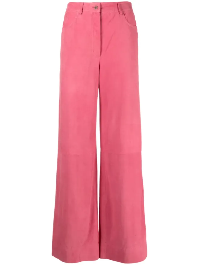 Alberta Ferretti Alberta Ferretti ワイドレッグスエードパンツ - Pinkの商品画像