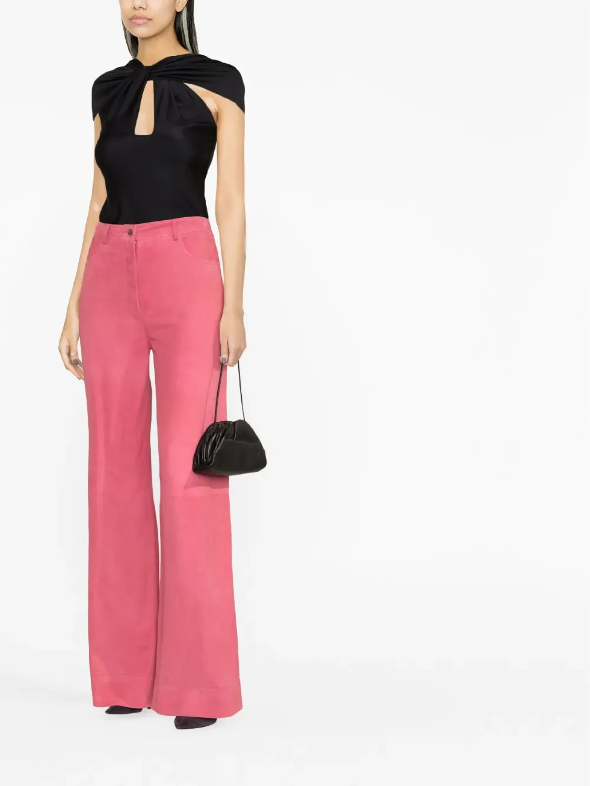 Alberta Ferretti ワイドレッグスエードパンツ - Pink - 画像2