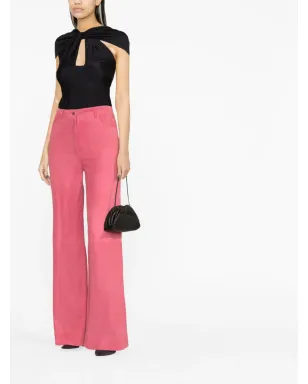 Alberta Ferretti ワイドレッグスエードパンツ - Pink - サムネイル2