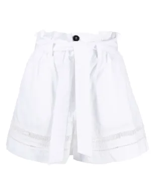 Lorena Antoniazzi ベルト付きコットンショーツ - White - サムネイル1