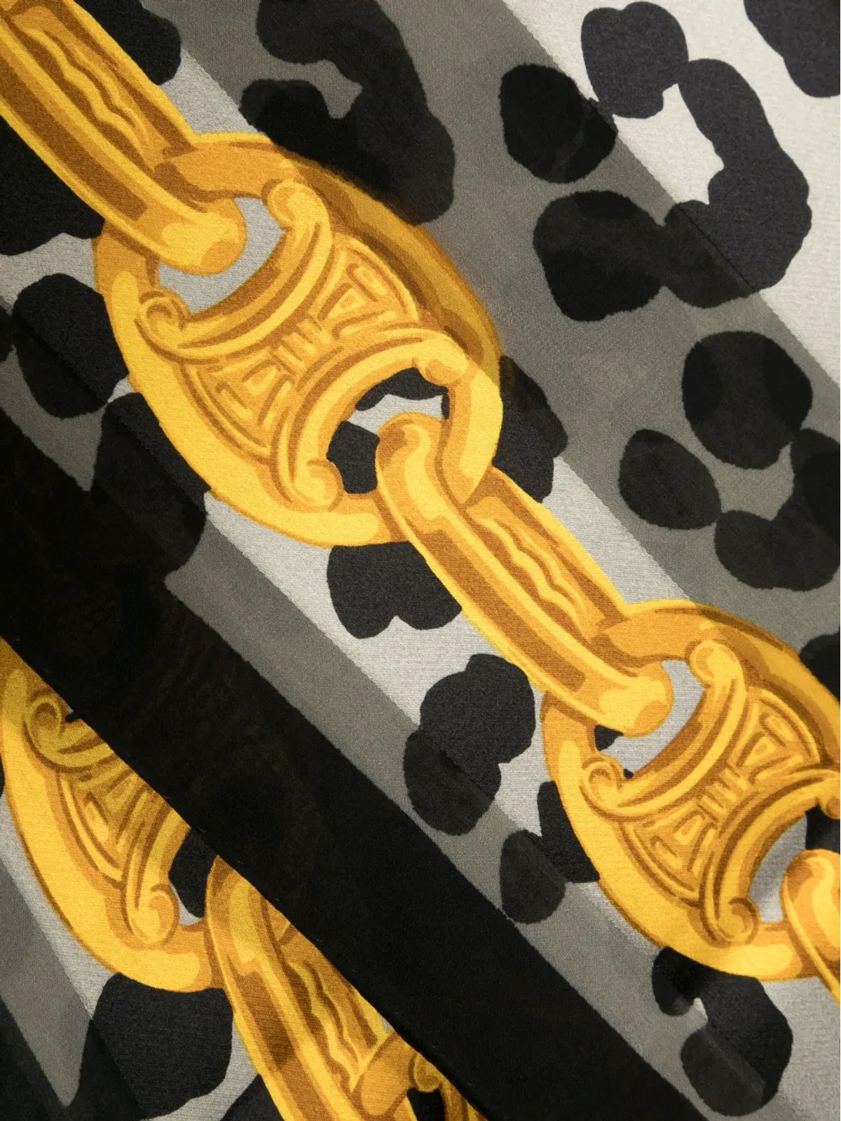 Celine Vintage 1980年代 グラフィックプリント シルクスカーフ グレー - 画像2