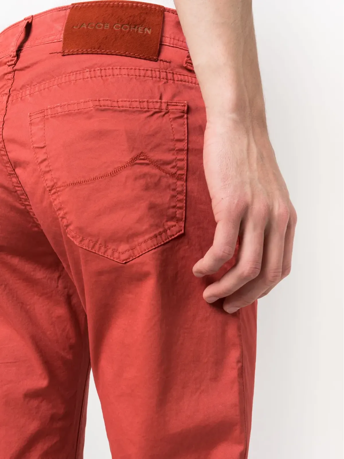 Jacob Cohën Bard cotton gabardine trousers - Red - 画像5