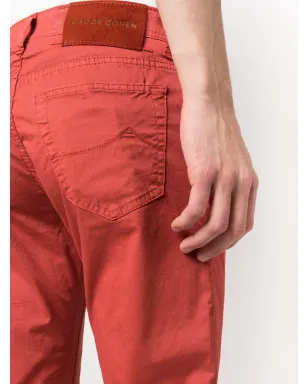 Jacob Cohën Bard cotton gabardine trousers - Red - サムネイル5