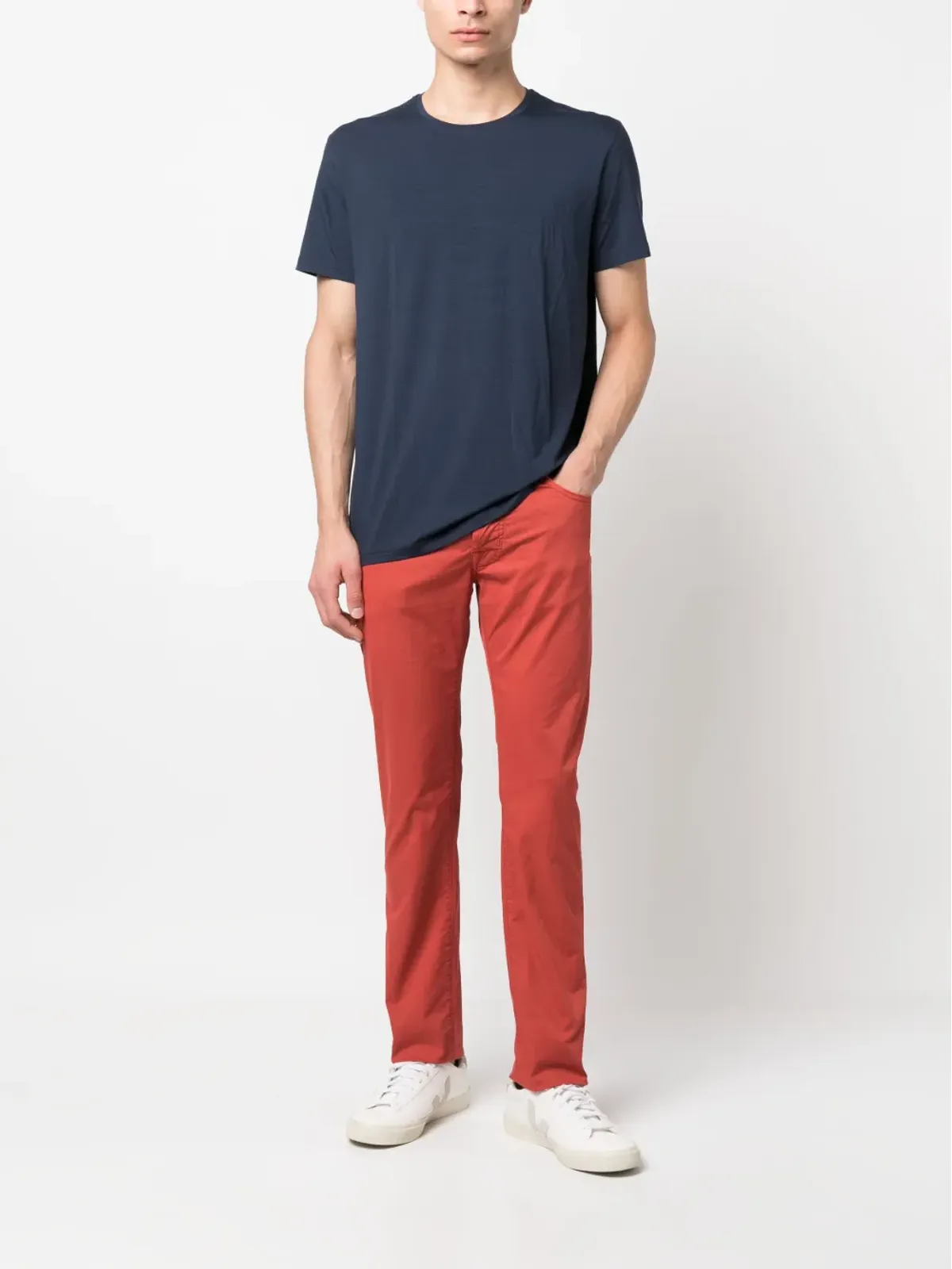 Jacob Cohën Bard cotton gabardine trousers - Red - 画像2