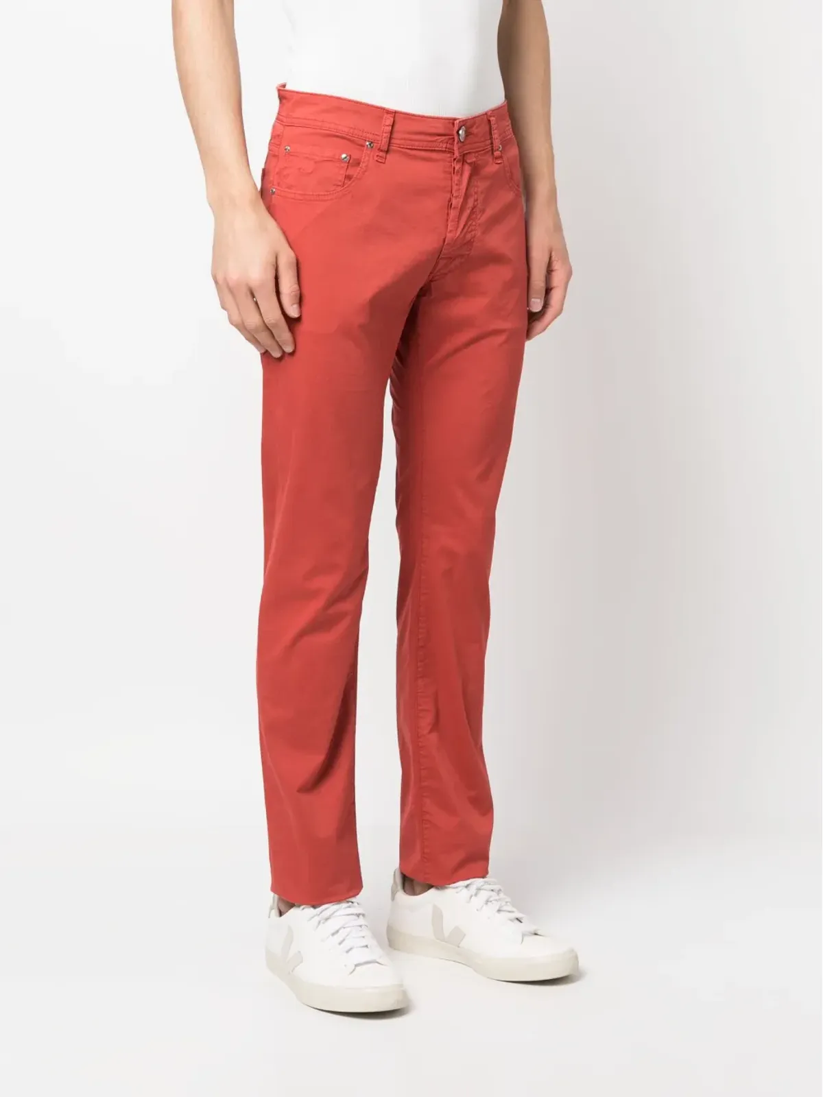 Jacob Cohën Bard cotton gabardine trousers - Red - 画像3