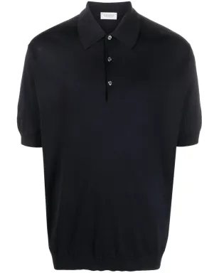 John Smedley 半袖コットンポロシャツ ブルー - サムネイル1