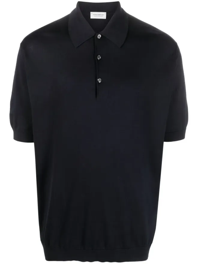 John Smedley John Smedley 半袖コットンポロシャツ ブルーの商品画像