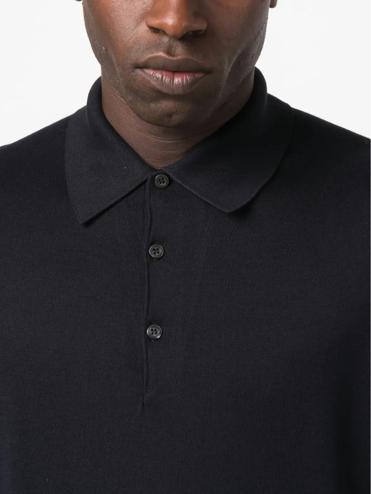 John Smedley 半袖コットンポロシャツ ブルー - 画像5