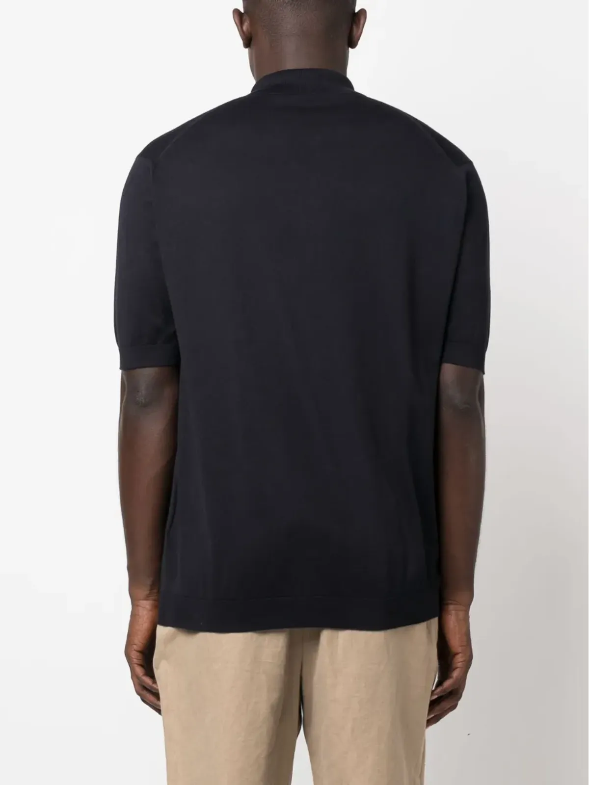 John Smedley 半袖コットンポロシャツ ブルー - 画像4