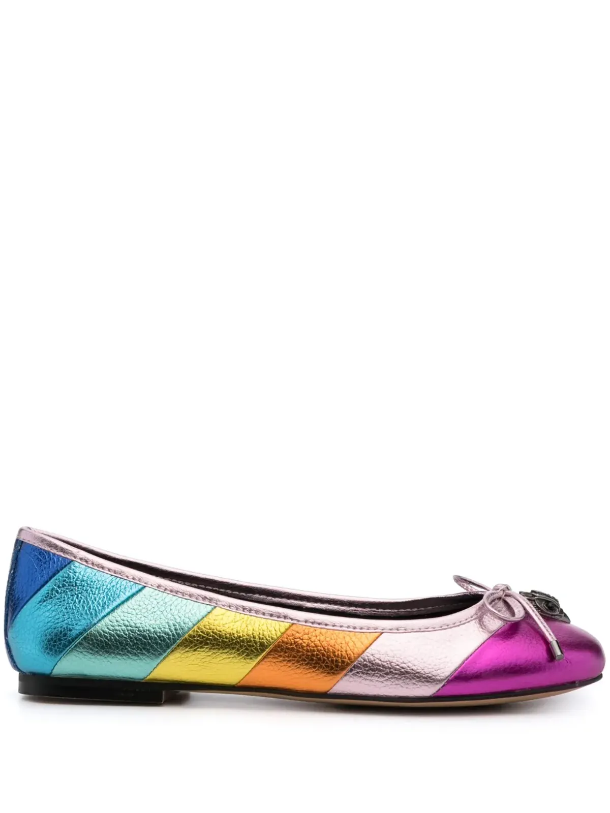 Kurt Geiger London Esme メタリックエフェクト バレリーナ - 画像1