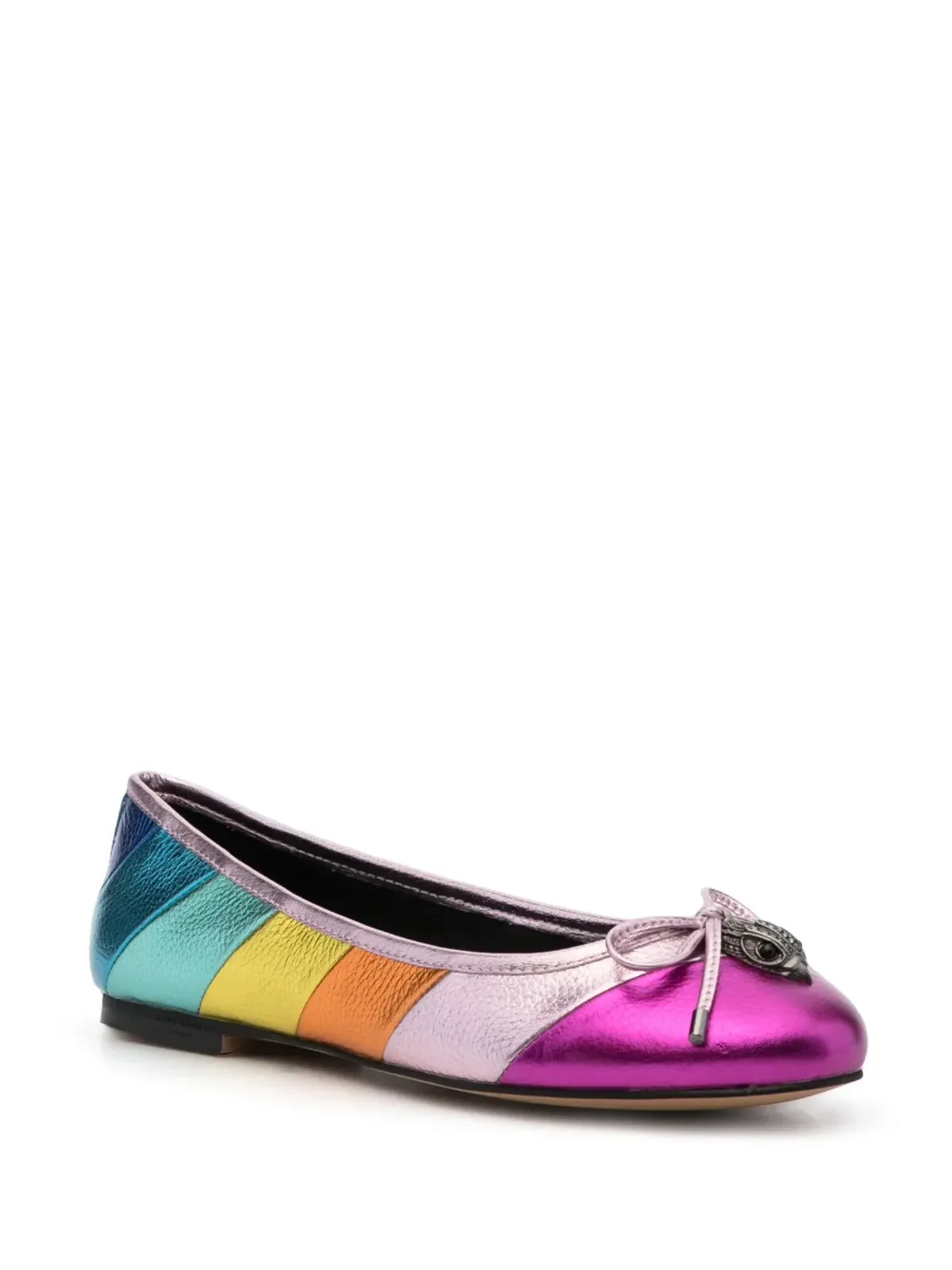 Kurt Geiger London Esme メタリックエフェクト バレリーナ - 画像2