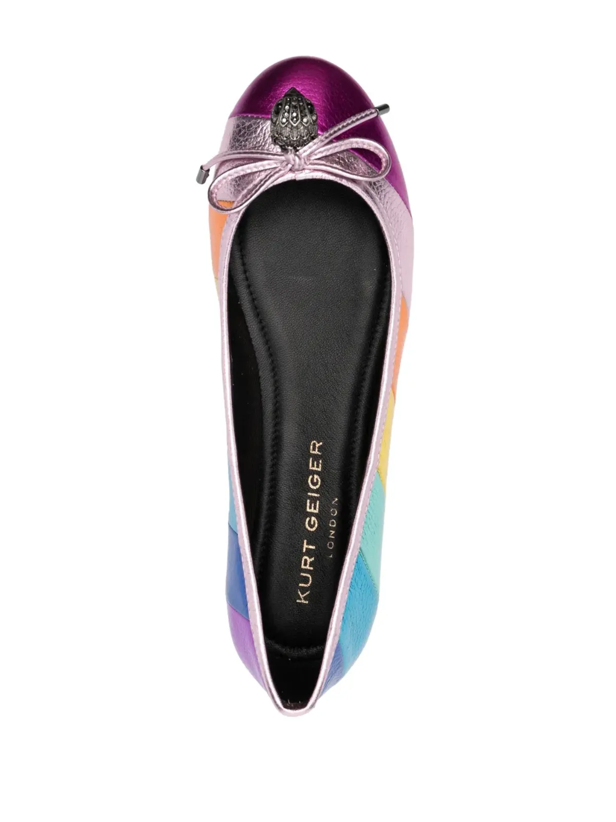 Kurt Geiger London Esme メタリックエフェクト バレリーナ - 画像4