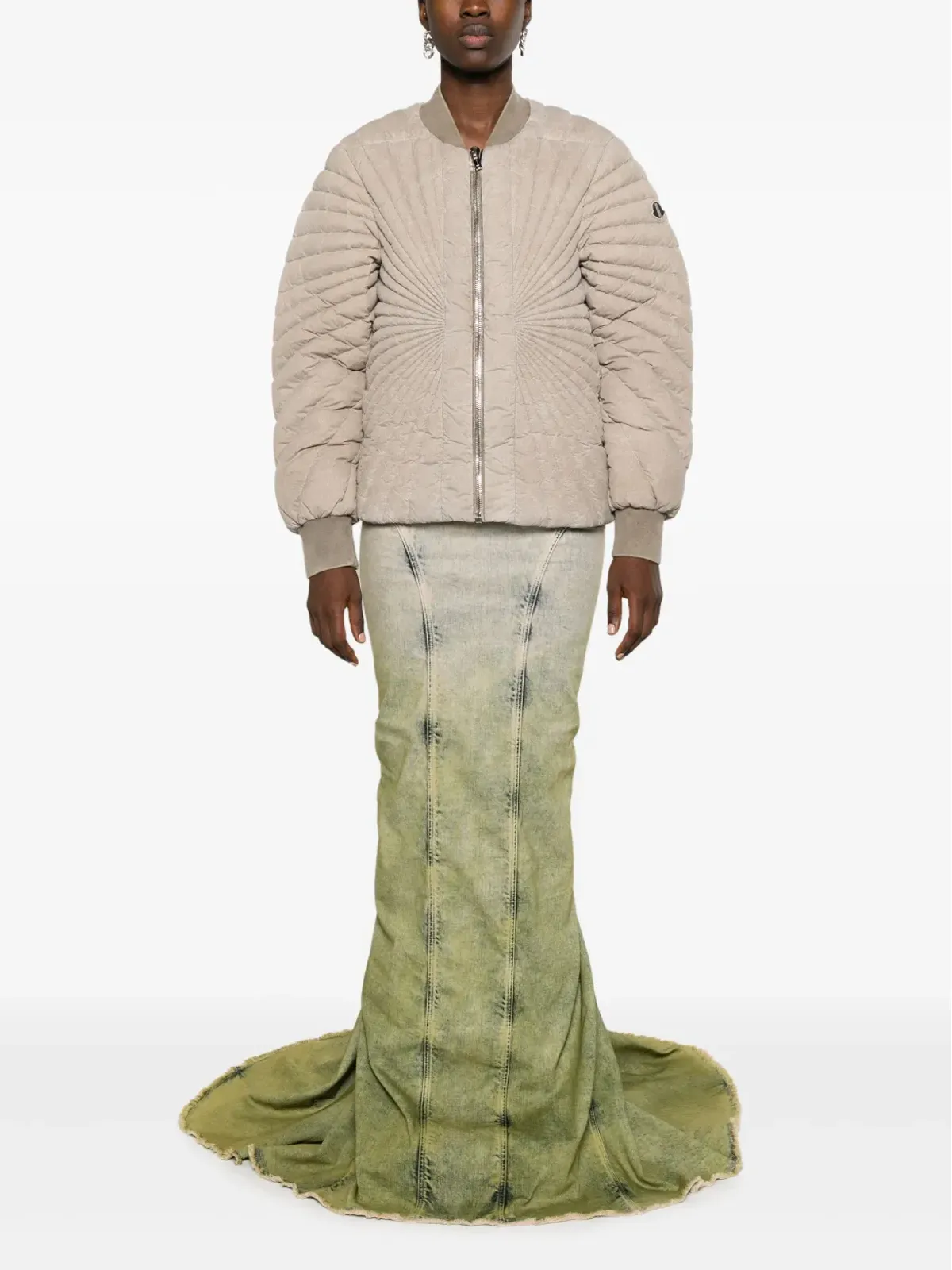 Moncler + Rick Owens グラデーションデニム マキシスカート - 画像2