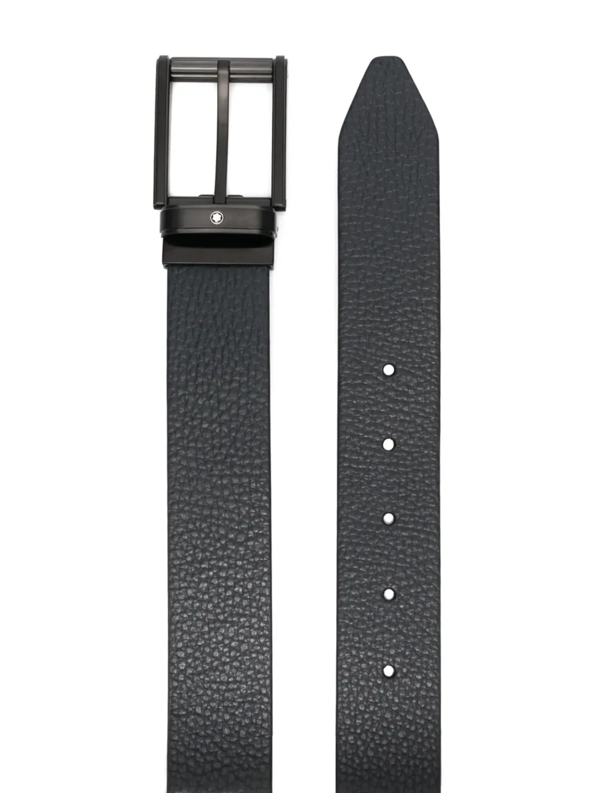 Montblanc ペブルレザーのバックルベルト ブルー - 画像2