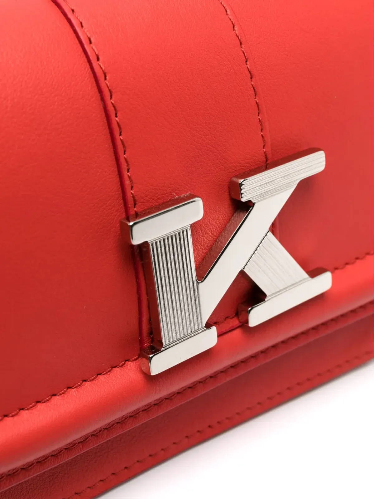 Kiton ロゴプレート付きレザー ミニバッグ - レッド - 画像4