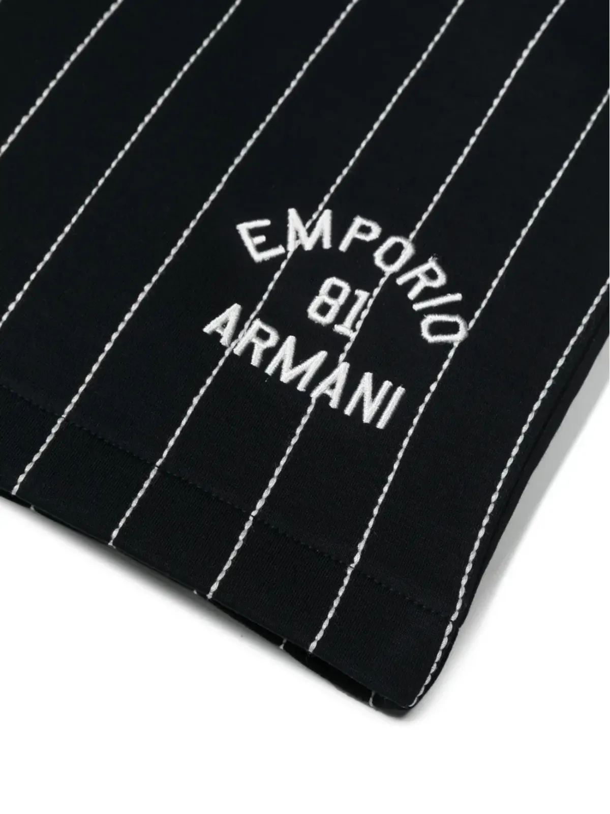 Emporio Armani Kids 刺繍ロゴ入りストライプショーツ - 画像3