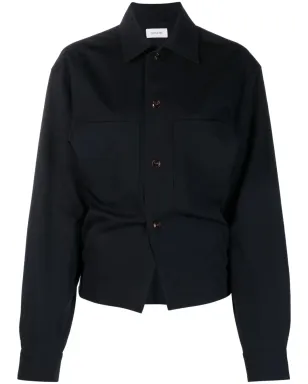 LEMAIRE balloon-sleeve wool shirt - Black - サムネイル1