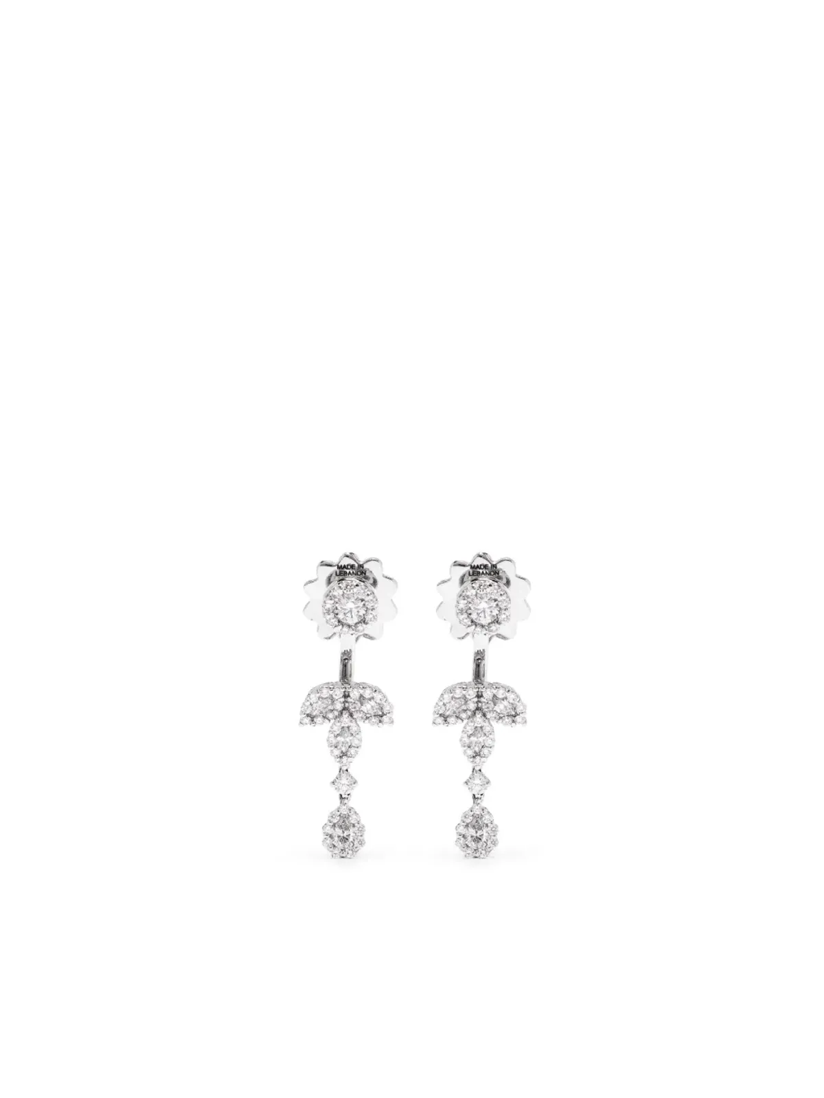Yeprem 18kt ホワイトゴールド ダイヤモンド ドロップ イヤリング - 画像1