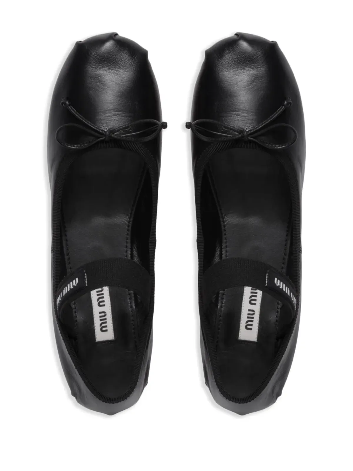 Miu Miu ロゴパッチ バレリーナシューズ - 画像4