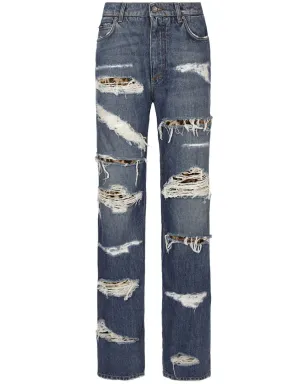 Dolce & Gabbana ダメージ加工デニムストレートジーンズ - サムネイル1