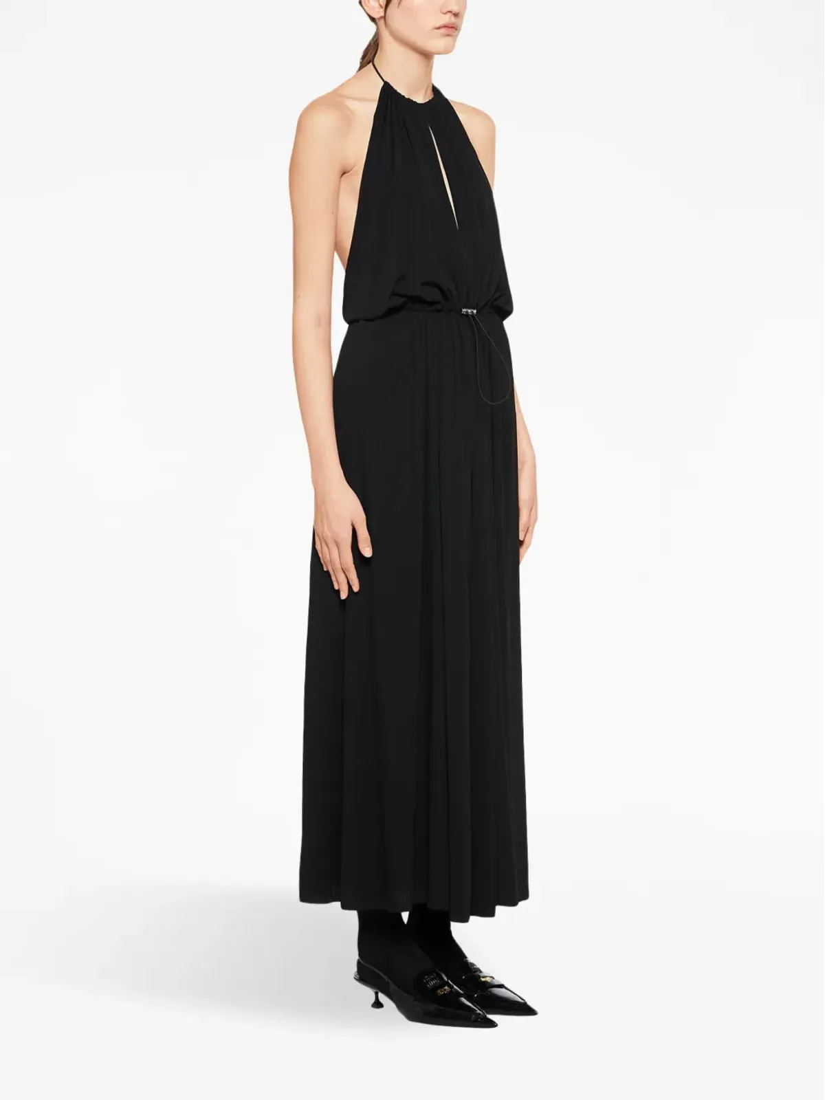 Miu Miu Organzine halterneck dress - Black - 画像3