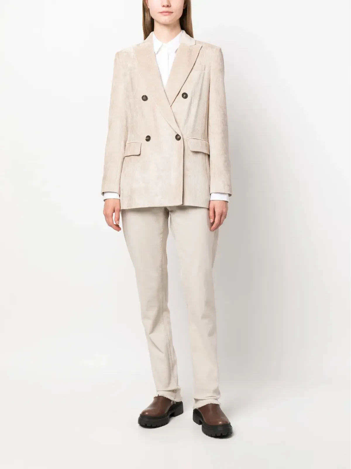 Brunello Cucinelli ダブルブレスト コーデュロイ ブレザー - 画像2