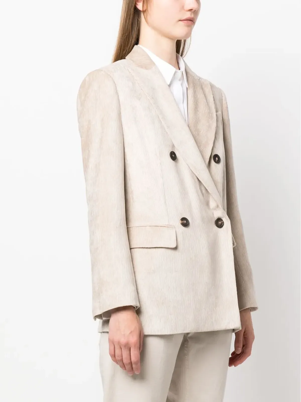 Brunello Cucinelli ダブルブレスト コーデュロイ ブレザー - 画像3