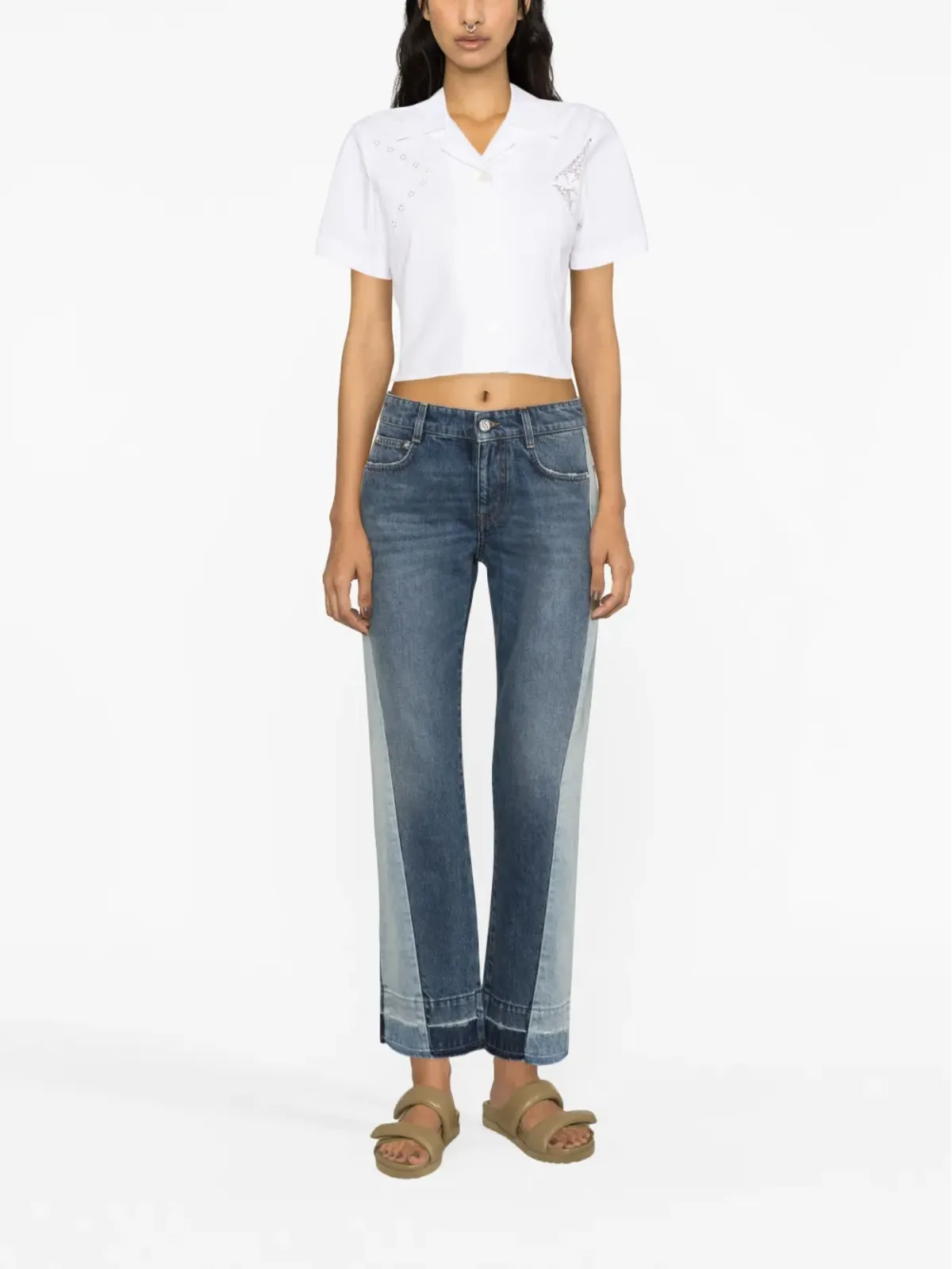 Stella McCartney カラー ブロック ストレートジーンズ - 画像4