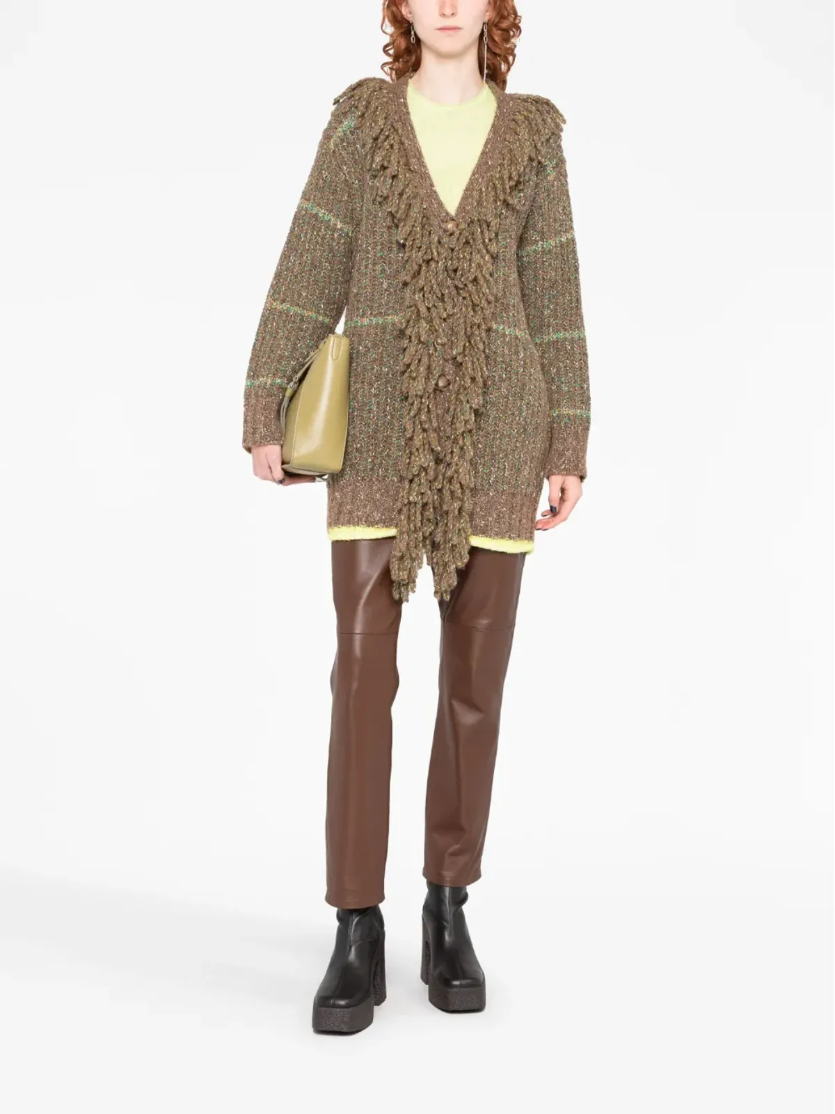 Stella McCartney ケーブルニットツイード カーデコート - 画像2