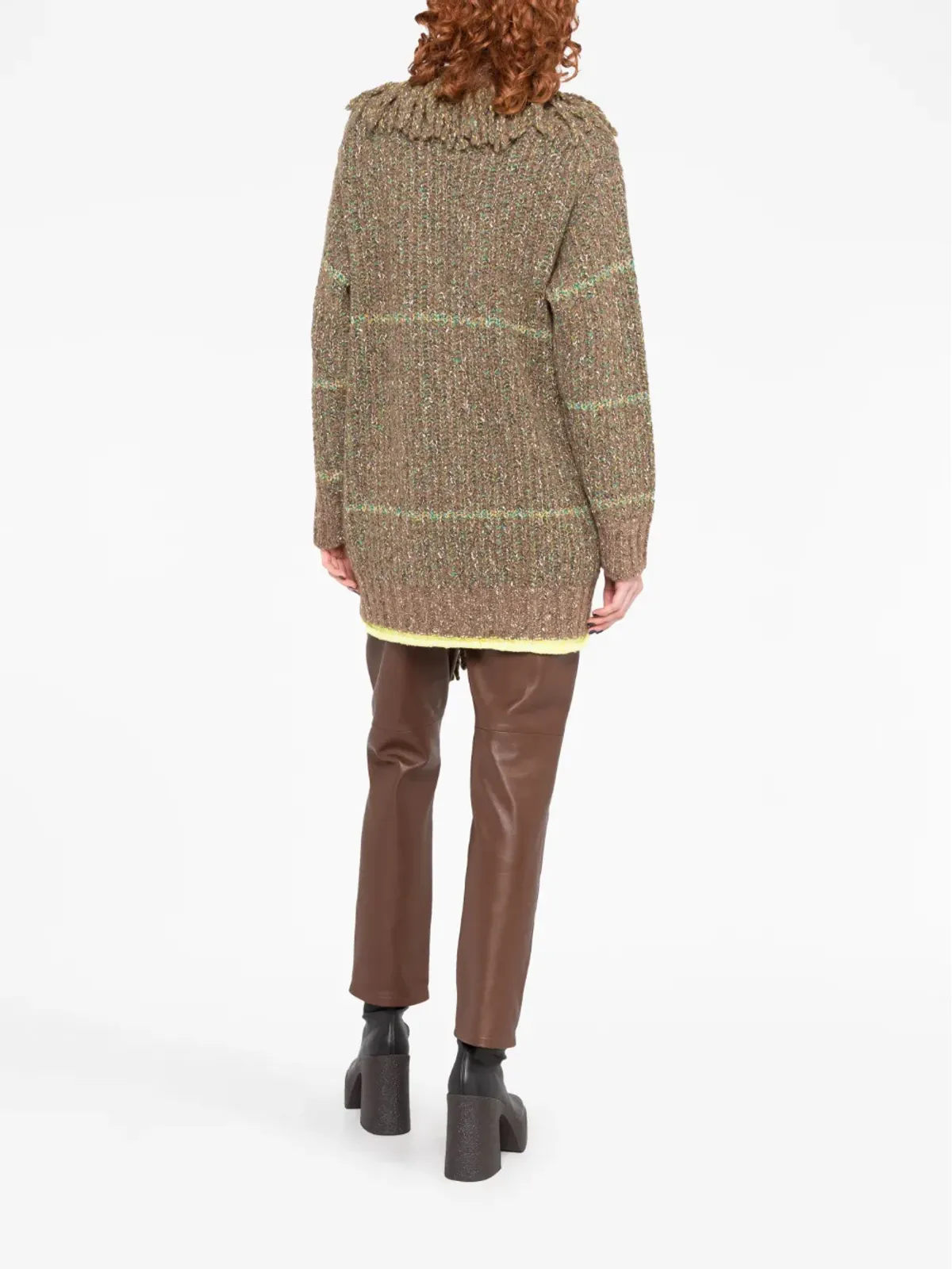 Stella McCartney ケーブルニットツイード カーデコート - 画像4