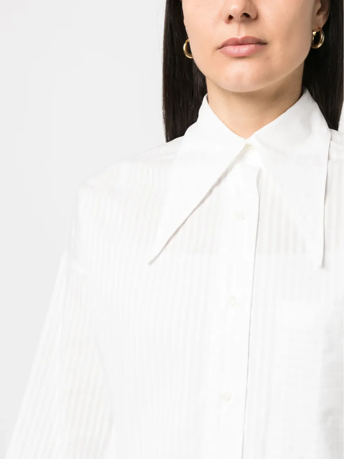 Jejia クロップドストライプシャツ - 画像5