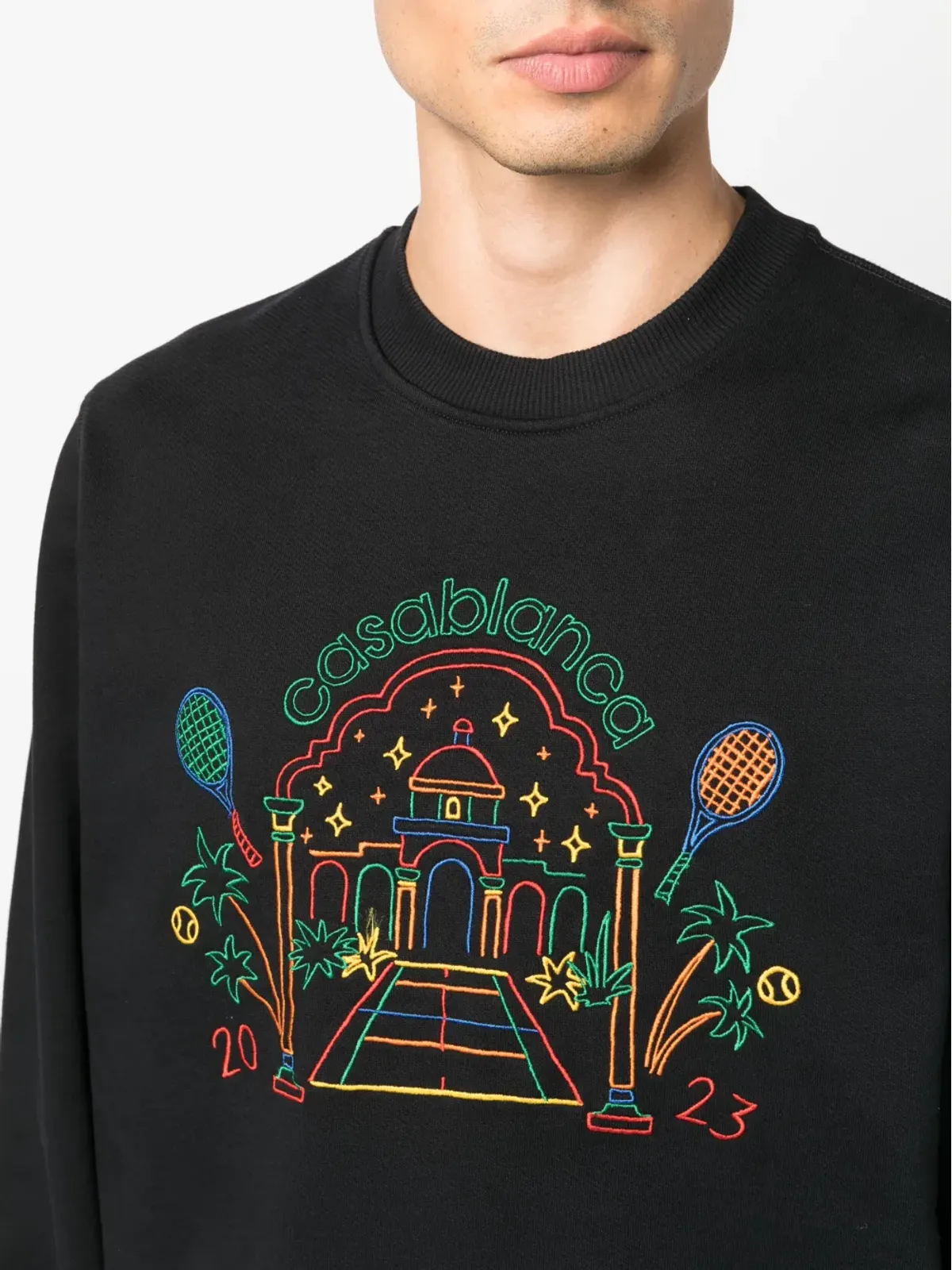 Casablanca Rainbow Crayon Temple オーガニックコットン スウェットシャツ - 画像5